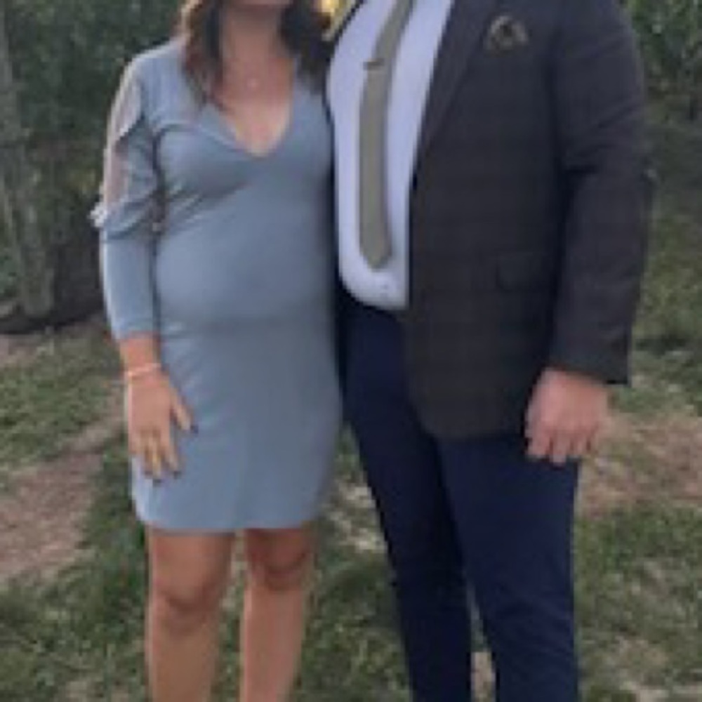 Long Sleeve Powder Blue Dress